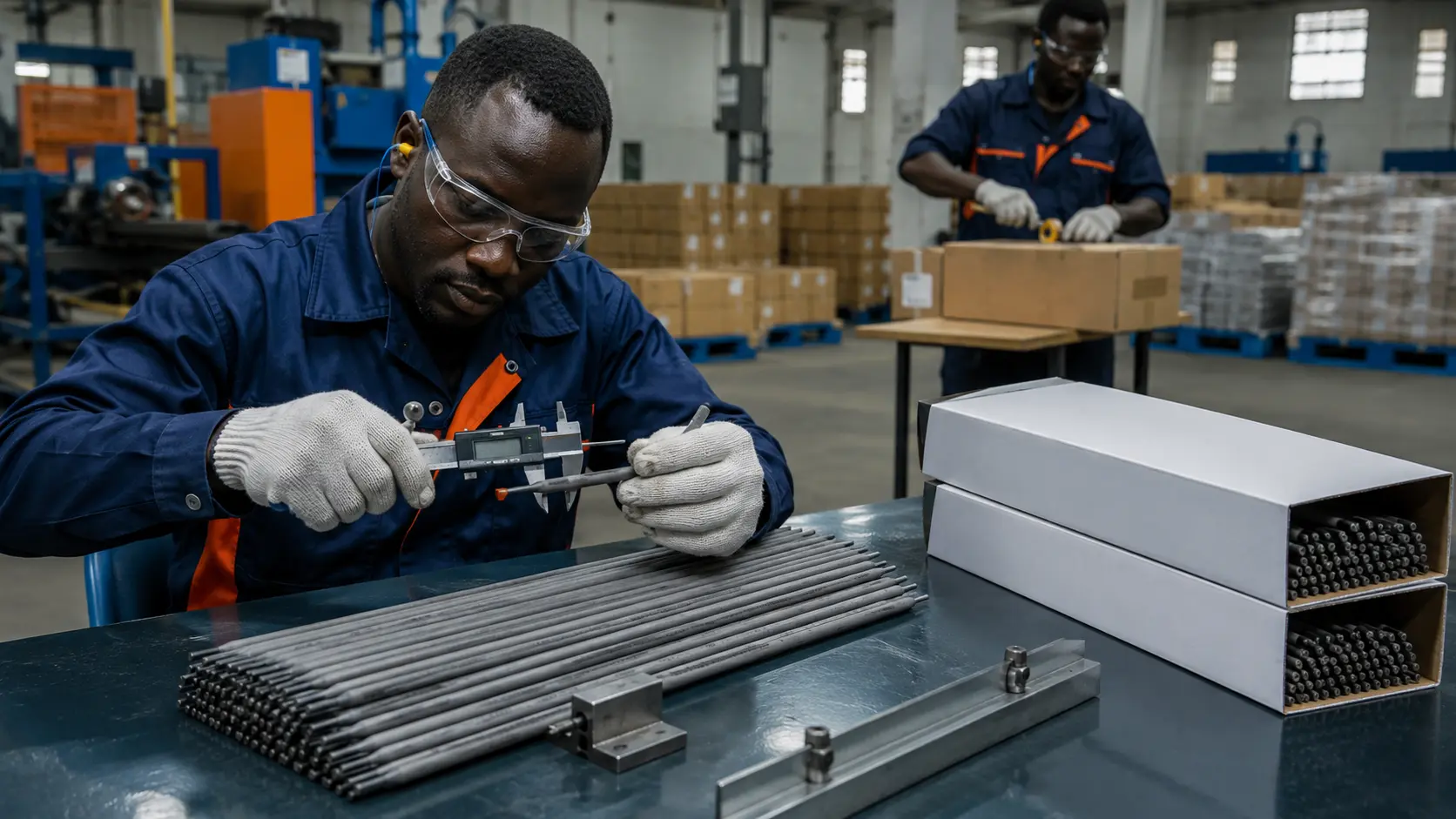 Inspection and Packaging in the welding electrode manufacturing process